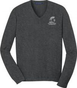 Adult V-Neck Sweater, Charcoal Heather